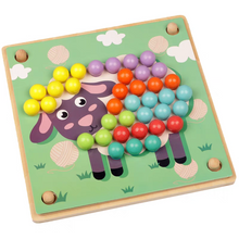 Load image into Gallery viewer, Animals Montessori Sorting Rainbow Beads Pick Up Set