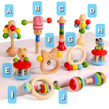 Load image into Gallery viewer, Baby Wooden Rattles (10 Different Designs)