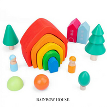 Load image into Gallery viewer, Wooden House Rainbow Stacker
