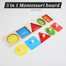 Load image into Gallery viewer, Montessori Wooden Shape Puzzle Board (Available in 5 different sizes)
