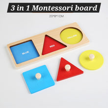 Load image into Gallery viewer, Montessori Wooden Shape Puzzle Board (Available in 5 different sizes)

