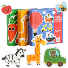 Load image into Gallery viewer, Animal / Vegetable / Transport 2 Piece Jigsaw Puzzle Set
