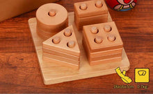 Load image into Gallery viewer, Montessori Wooden Geometric Puzzle Board

