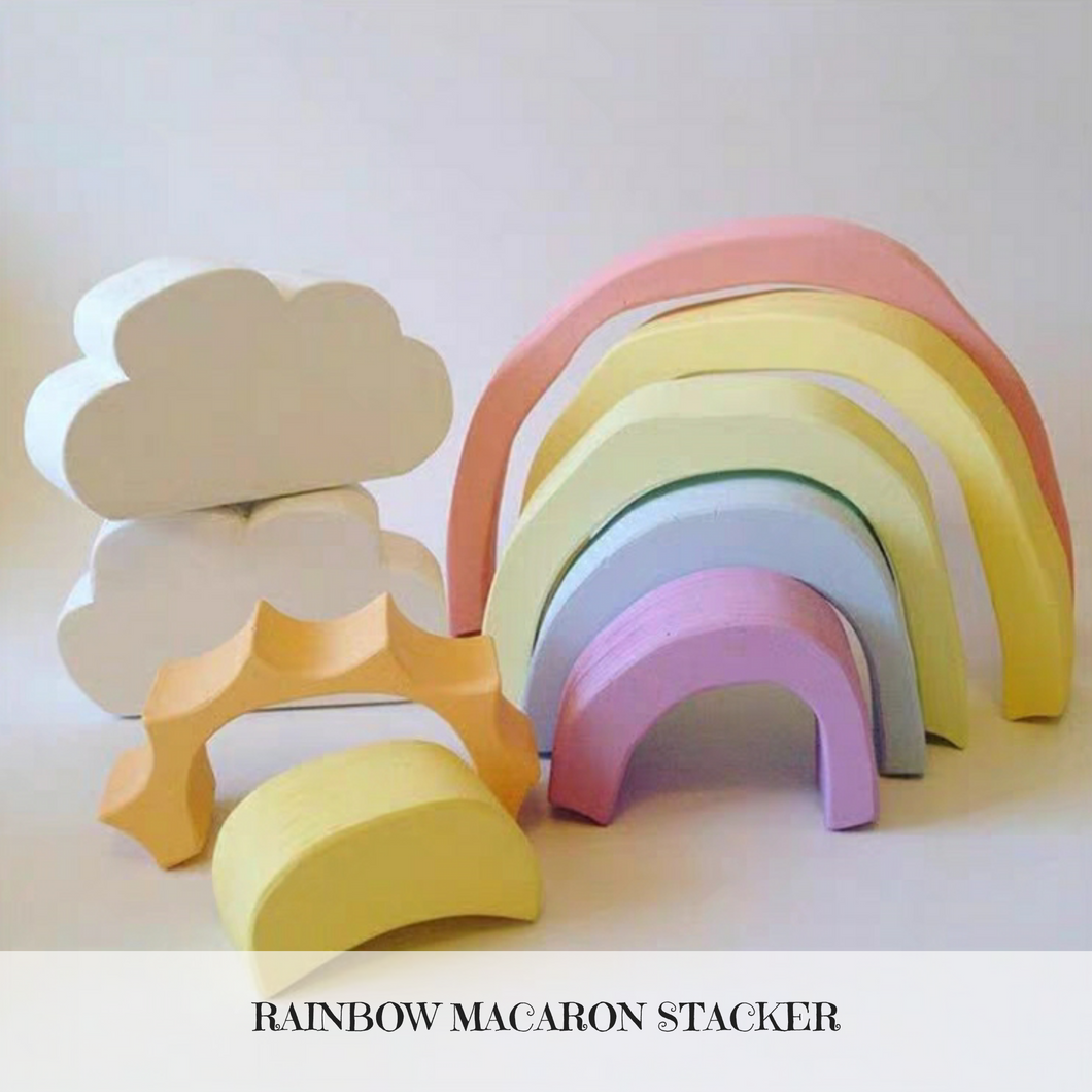 Wooden Rainbow Macaron Stacker
