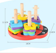 Load image into Gallery viewer, Wooden Ladybird 3D Puzzle Stacking Toy
