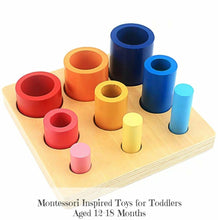 Load image into Gallery viewer, Montessori Wooden Knobbed Cylinders
